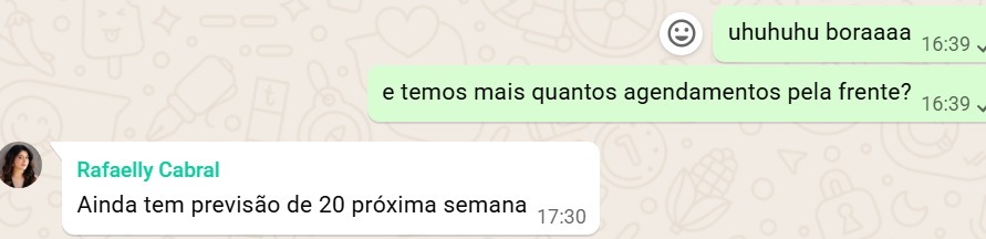Print Dra. Rafaelly, 20 agendamentos na semana
